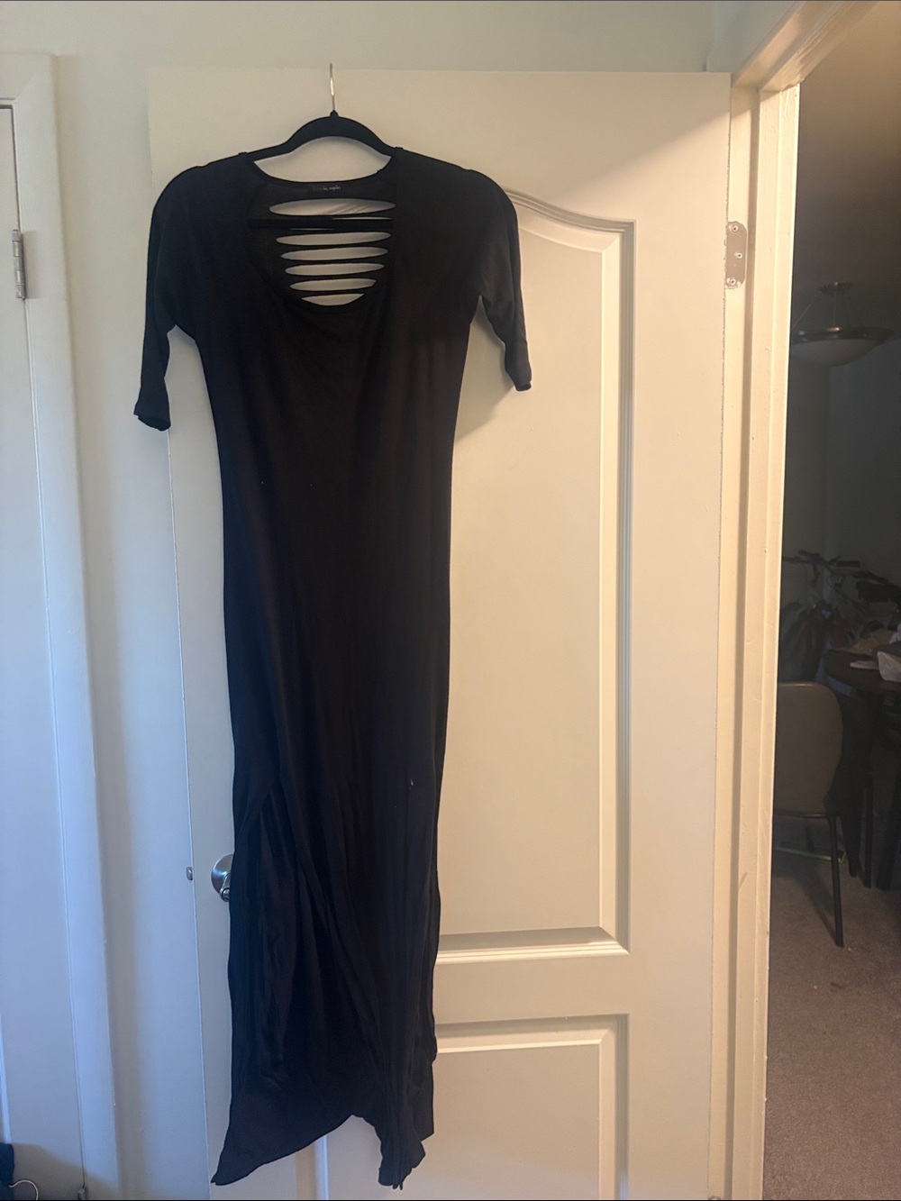 Fire Los Angeles Black Maxi Dress with Slashed Back
